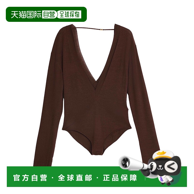 1h可退 香港直邮Saint Laurent 圣罗兰 女士 连体衣 brown棕色 舒