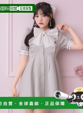 1h可退 日本直邮ROJITA女士夏季混纺格纹蝴蝶结半透感连衣裙 1523