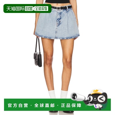 自营 frame褶裥牛仔迷你裙在违法-不法分子 美国奥莱直发半身裙