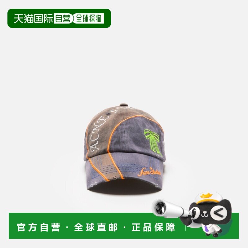 自营欧洲直邮Acne Studios 女士黑色棉质刺绣标志棒球帽图片