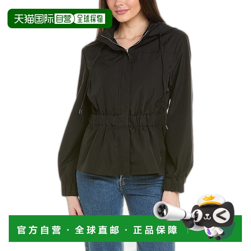 自营Gracia 弹性带连帽衫 - 黑色外套 美国直发奥莱