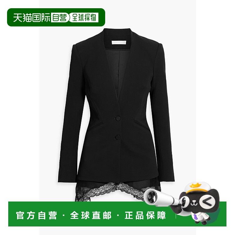香港直邮Simkhai 女士 Allie 蕾丝边绉纱西装外套 JS6008QBLACK