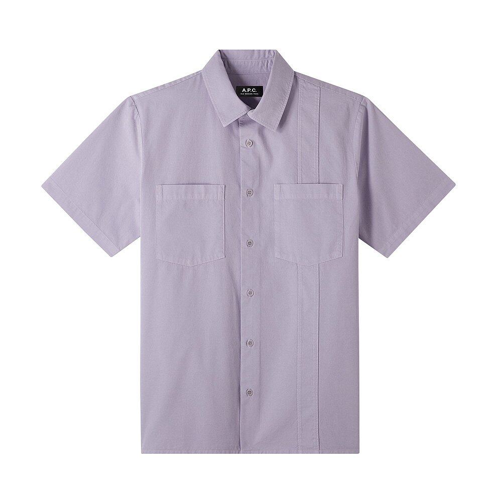 a.p.c.【美国奥莱】直发 Hunt 短袖衬衫 - 淡紫色