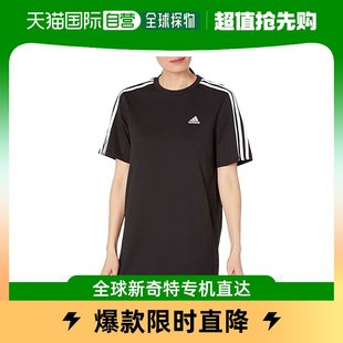 三道杠单针织男友风T恤式 香港直邮潮奢 adidas 女士基础款 连衣裙