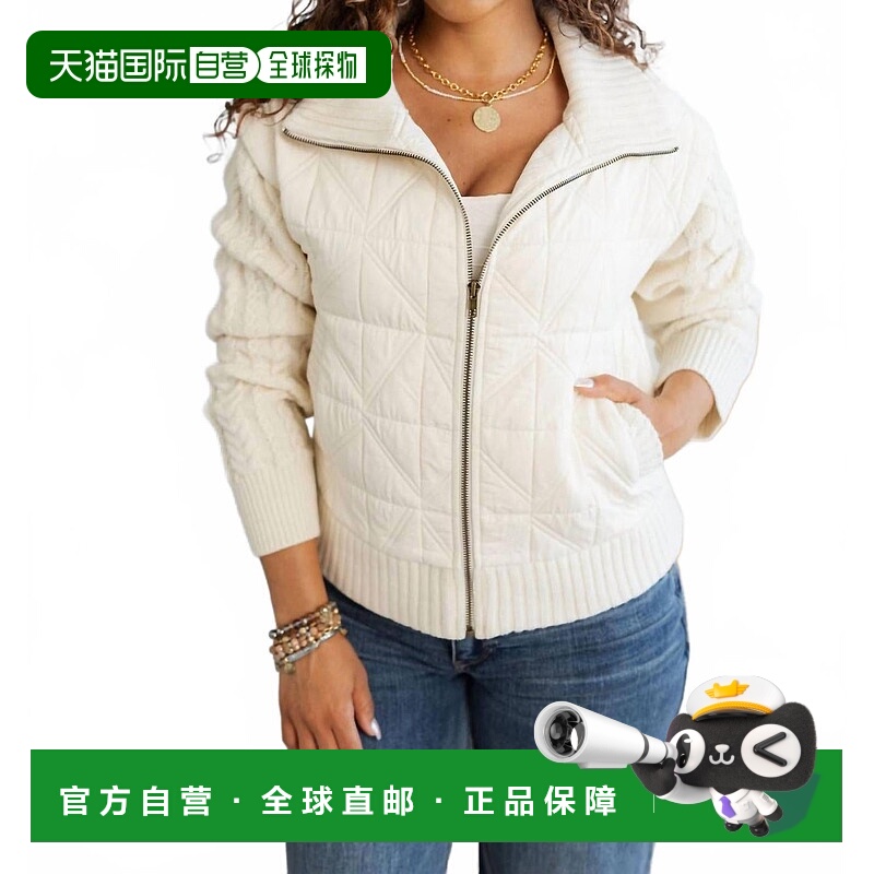 自营mystreeMixed Media Jacket In Cream - cream 美国奥莱直发