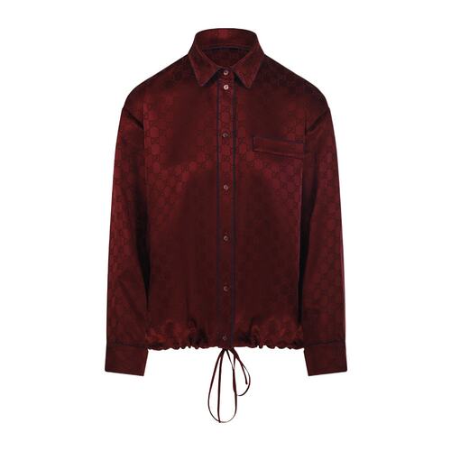 GUCCI 女士衬衫 836292Z7ADF6318 AW2025 红色 GG 提花衬衫