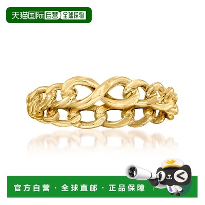 自营 Ross-Simons 意大利 14kt 黄金 Infinity Symbol Curb-Link