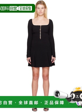 香港直邮潮奢 Blumarine 蓝色情人 女士 黑色钩眼扣连衣裙 2A212A