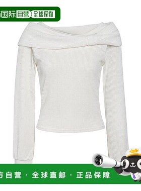 韩国直邮JJ JIGOTT 开领不平衡丝带 T 恤 GR4N0TS441女装长袖上衣