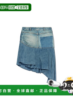 香港直邮BALMAIN 女士半身裙 EF1LBA55DF246FF SS2025 蓝色 Skirt