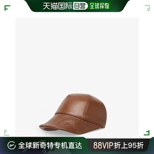男士 香港直邮潮奢 芬迪 FXQ434ARGE Fendi 帽子棕色皮革棒球帽