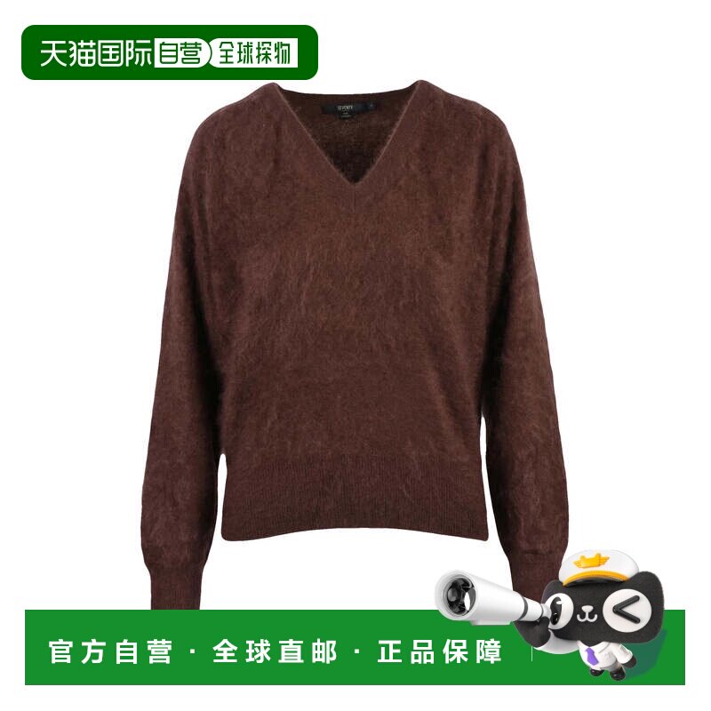 自营seventyV领羊绒套头衫，质地模糊-黑色 美国奥莱直发