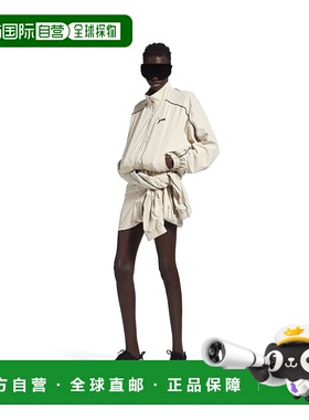 自营欧洲直邮Balenciaga巴黎世家 Knotted女士奶油色衣袖打结装饰