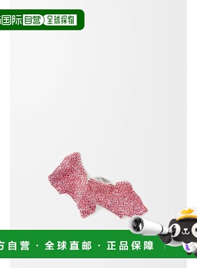 自营1h可退 欧洲直邮LOEWE/罗意威 女士银色/桃红色纯银/水晶戒指