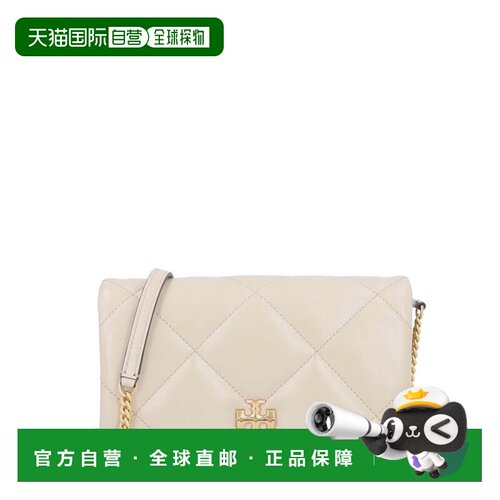 自营tory burchNeutral Kira Quilted Chain Wallet - neutrals