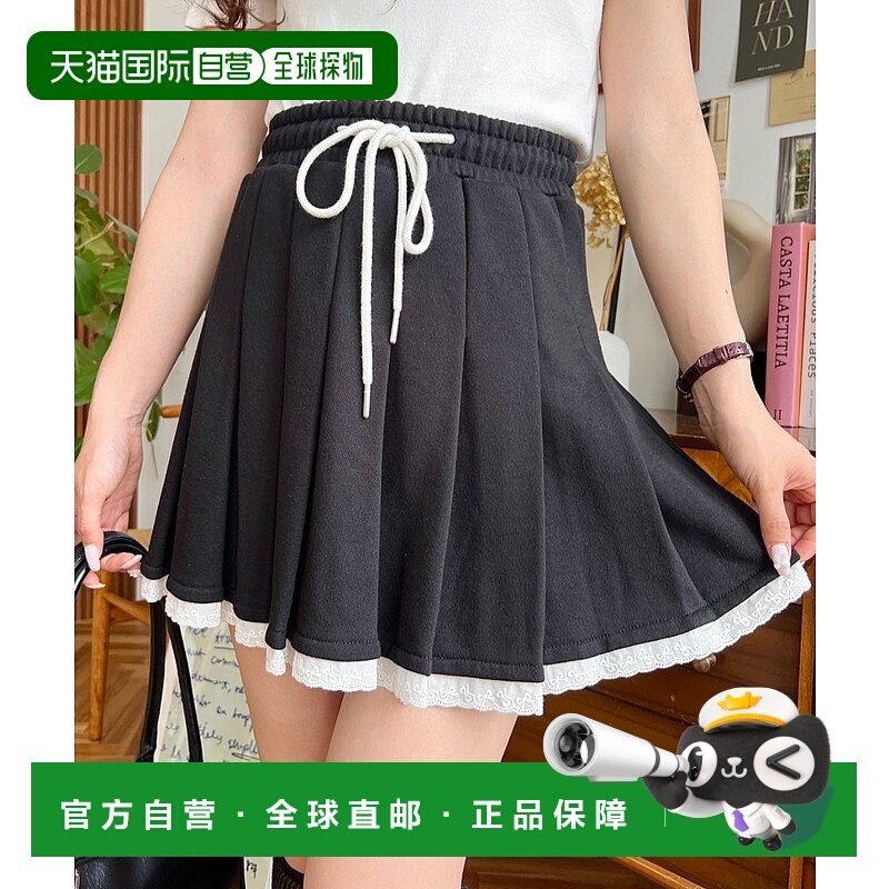 1h可退 日本直邮moment+ 女士蕾丝拼接百褶短裙 mt04070半身裙