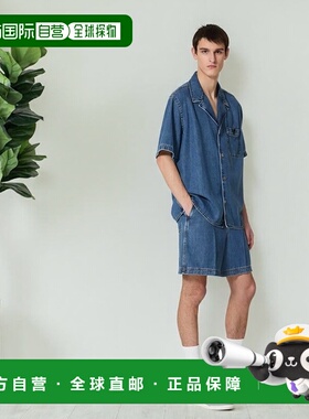 香港直邮VALENTINO 男士衬衫 5V3DB03BAA3558 AW2024 蓝色