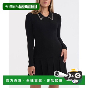 黑色 自营Ellen 饰领针织连衣裙 装 美国奥莱直发 Tracy女式