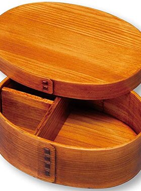 日本直邮Nagao燕三条 竹编小型便当盒 单层 漆面 带隔板 FH01