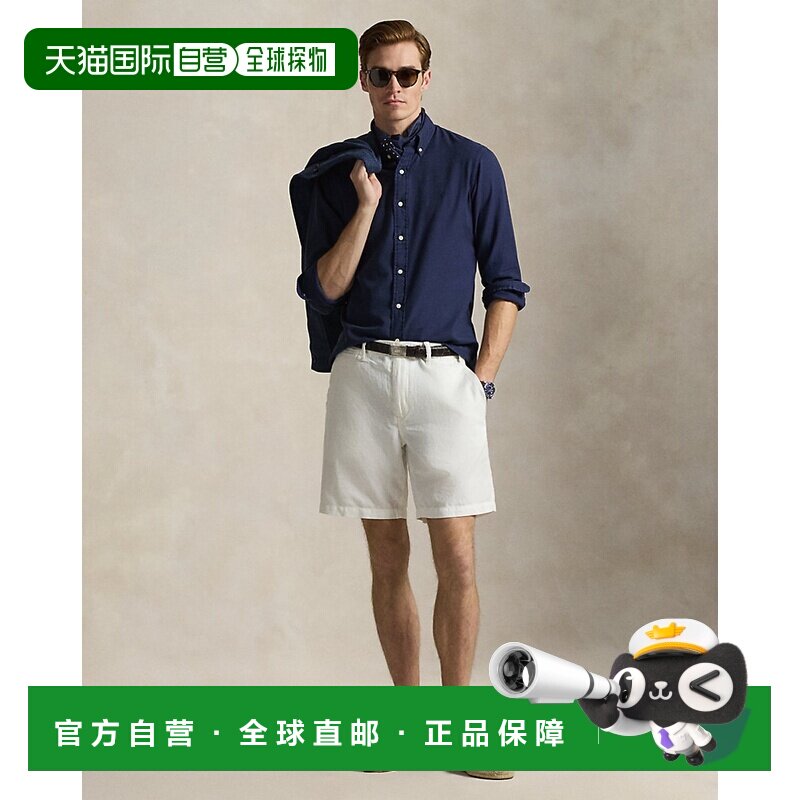 自营欧洲直邮Ralph Lauren拉夫劳伦 男士水手白亚麻棉质经典短裤