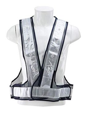 日本直邮Sk11藤原产业夜间安全荧光LED反射马甲白色SK-LED-N-W