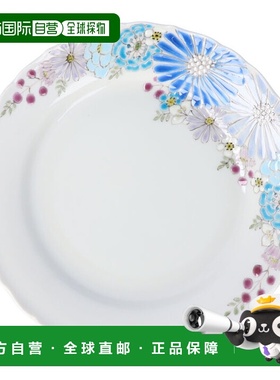 日本直邮九谷烧5号花盘 卡伦 蓝色/色泽柔和（盘子中盘流行结婚回
