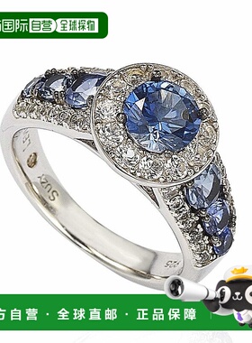 自营 Suzy Levian Sterling Silver 3.61ct TGW Sapphire and Dia