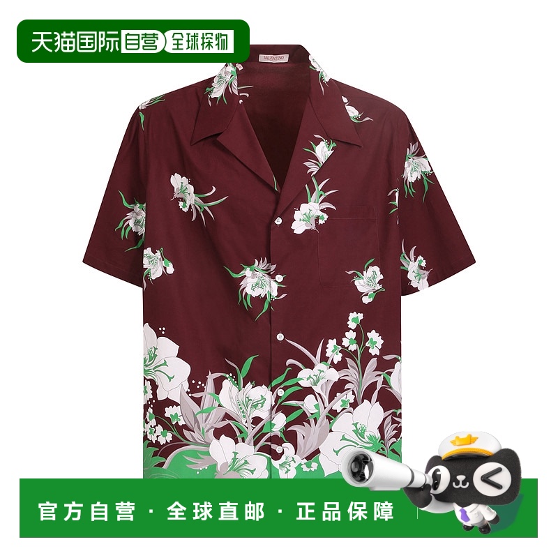 1h可退 香港直邮VALENTINO 男士衬衫 XV0AAA908GBPKR SS2022 红色