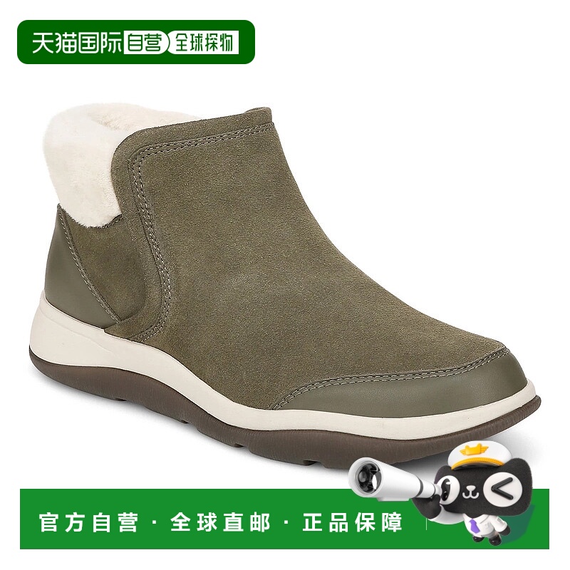 自营Vionic Norwood Boots Women's Olive Suede Faux Fur Trim S