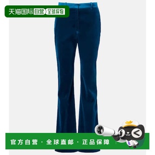 blue蓝色 1h可退 棉混纺天鹅绒喇叭长裤 女士 舒 香港直邮Rabanne
