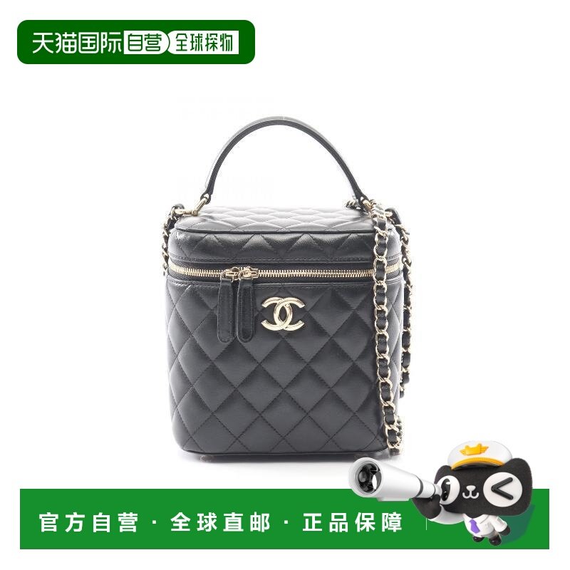日本直邮中古Chanel香奈儿女包A级95新Vanity化妆包羊皮斜挎包黑,箱包皮具/热销女包/男包,通用款女包,淘宝优惠券,粉丝福利购,淘宝优惠卷