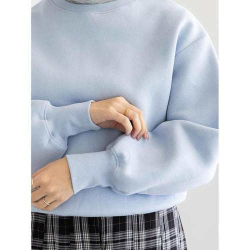 日本直邮Te chichi 女装 宽松半拉链 里抓毛长袖T恤 一点刺绣设计