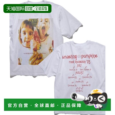 日本直邮SMASHING PUMPKINS 男装 93年RI TOUR复古印花圆领T恤 全