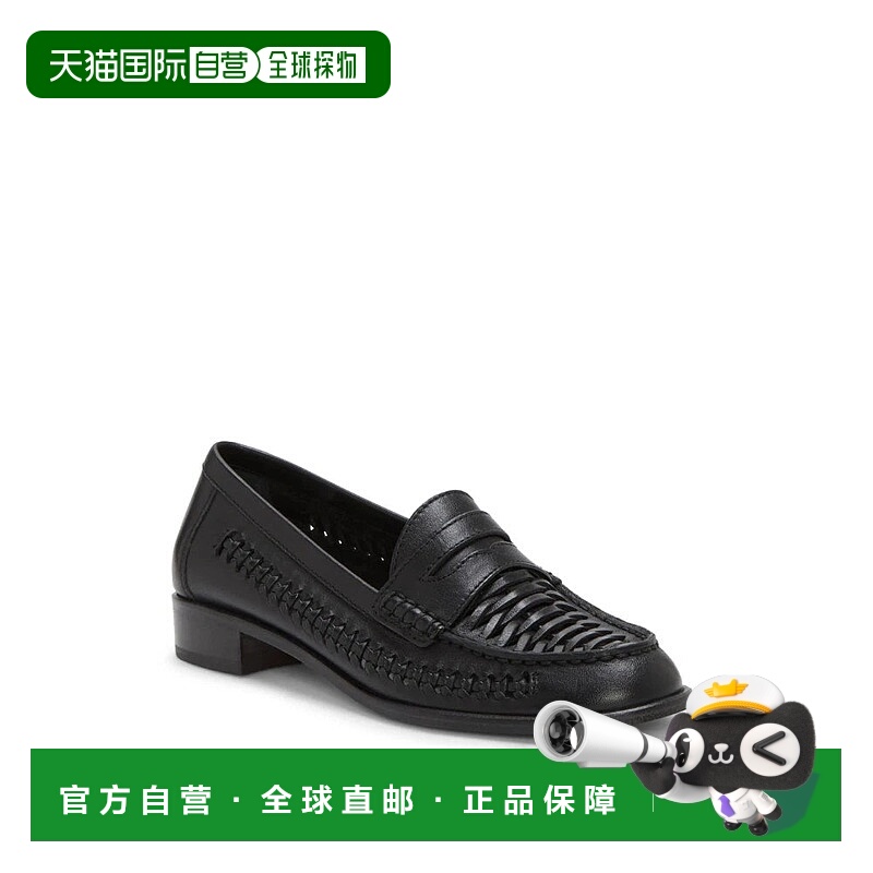 自营Vince Camuto Calie Flat Women's Black Leather Almond Toe