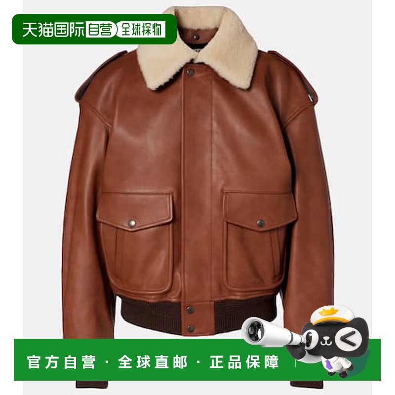 1h可退 香港直邮潮奢 Saint Laurent 圣罗兰 女士 皮毛饰边皮革短