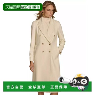 【美国直邮】Donna Karan New York 女士双排扣海军蓝短外套大衣