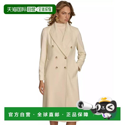 【美国直邮】Donna Karan New York 女士双排扣海军蓝短外套大衣
