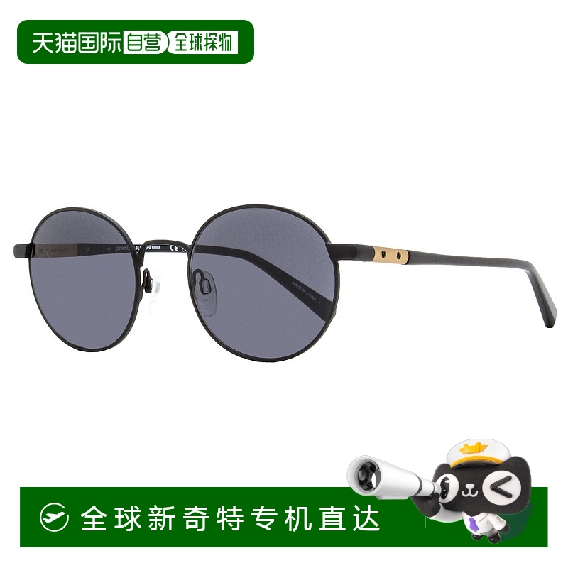 自营Shinola 中性圆形 Runwell 太阳镜 SH2301SL 001 哑光黑色 51