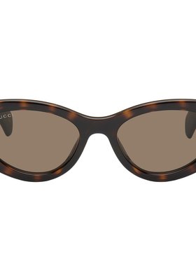潮奢 Gucci 古驰 女士 棕色 Cat-Eye Frame 太阳镜 GG1691S
