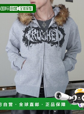 日本直邮SPINNS 男女同款短款 拉链连帽衫 可拆卸仿毛领2WAY设计