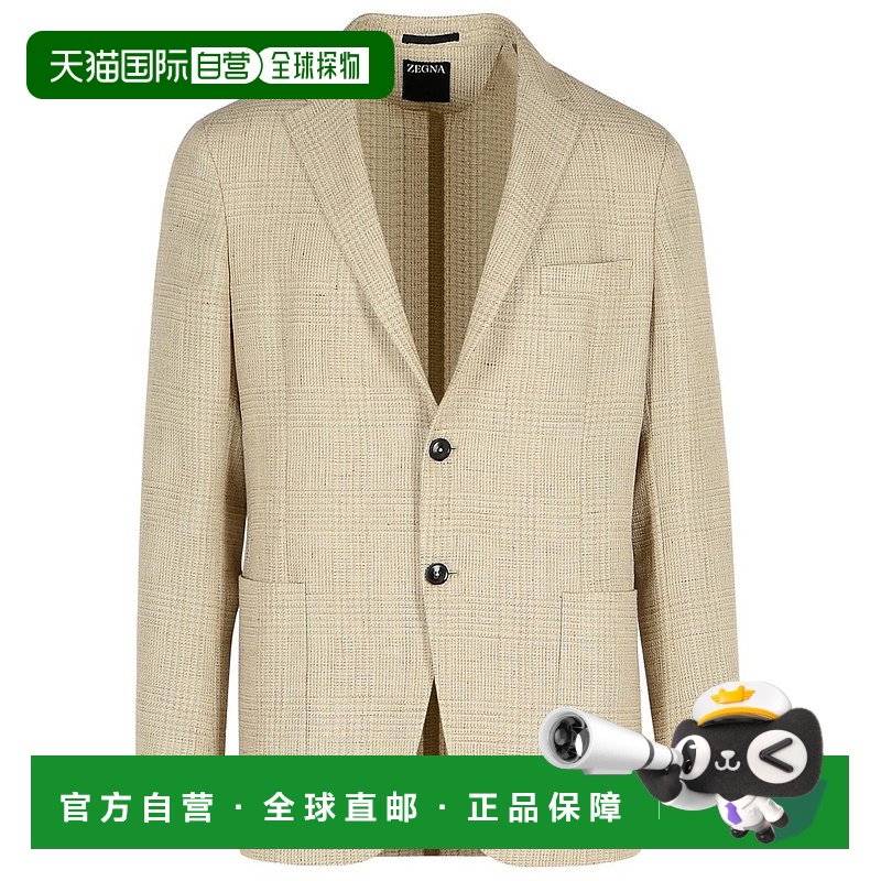 1小时内可退 香港直邮Zegna 杰尼亚 男士 Drop 7 单排扣西装外套