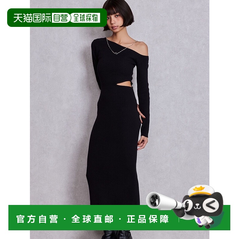 1h可退 日本直邮GYDA 女装 GG链条设计左开衩长款针织连衣裙 0725