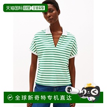 日本直邮Tommy Hilfiger 微弹休闲V领宽松短袖Polo衫 女款