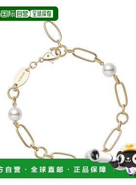 日潮跑腿MIKIMOTO御木本Akoya珍珠18K黄金手镯手链粗链条