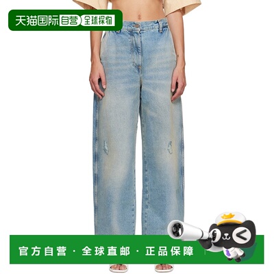 1h可退 香港直邮潮奢 Palm Angels 棕榈天使 女士 蓝色 Paris 牛