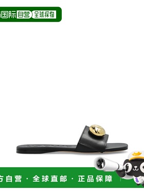 香港直邮LOEWE 女士拖鞋 L815465XB00BLACK CO 黑色 Leather slid