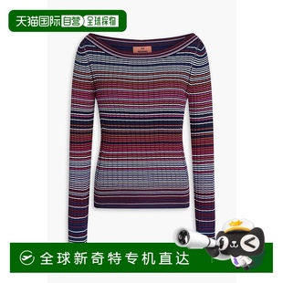 条纹罗纹针织棉混纺上衣 1h可退 女士 香港直邮MISSONI 米索尼