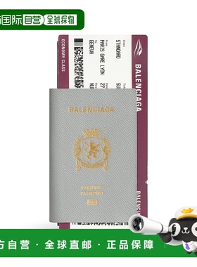 自营欧洲直邮Balenciaga巴黎世家 1 Ticket男士灰色logo标识钱包