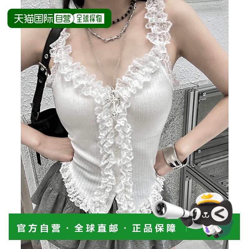 1h可退 日本直邮VEILA 女装 蕾丝拼接修身V领打底衫 vla9766