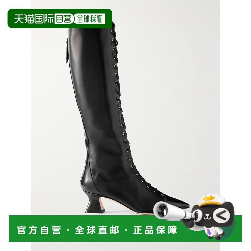 1h可退 香港直邮aeyde 女士 Mavis 皮质绑带及膝靴子 A11KB063006